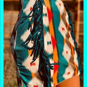 Fringe Aztec Skirt